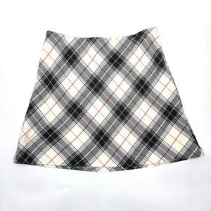 Tailor Black White Gingham Plaid Tartan Zip Short Mini Preppy Skirt Plus 14